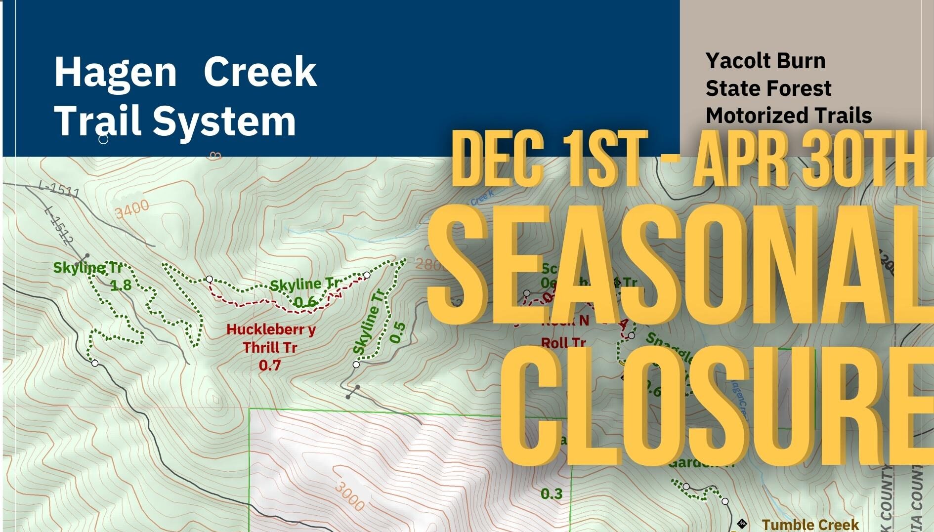Seasonal Closure – Hagen Creek Trail System